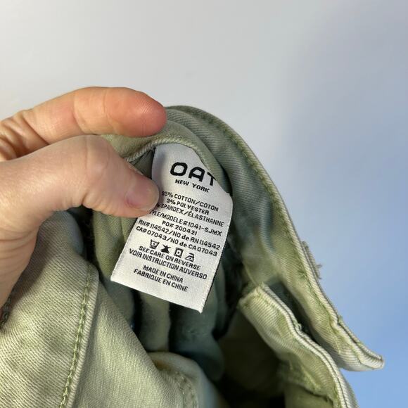 OAT NY The Shari Cropped Wide Leg Green Pants Women's 0 25 - Picture 7 of 7